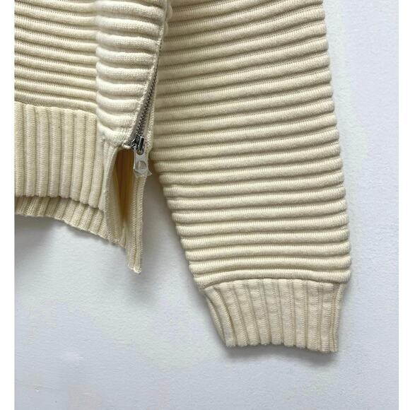 NWOT Varley Talbert Cotton Ribbed Cropped Chunky Knit Boxy Sweater Ivory Medium - Picture 6 of 11